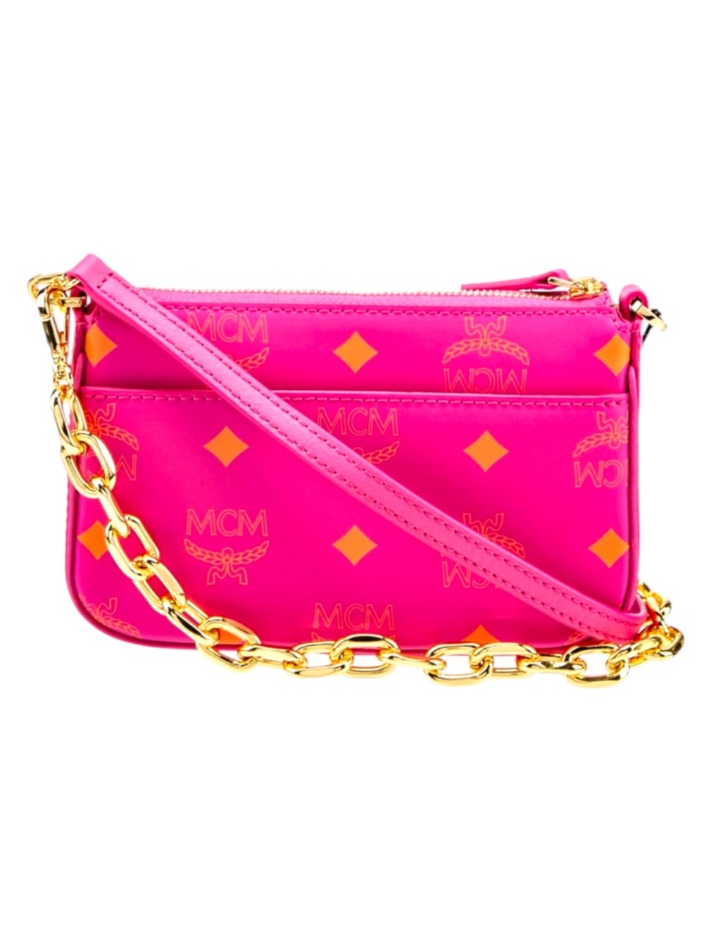 MCM Neon Mini Color Splash Crossbody Shoulder Bag Pink Orange - NWOT